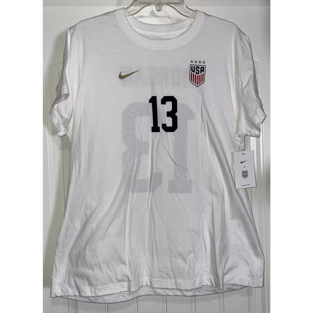 Nike Alex Morgan T Shirt Womens XL White #13 US Soccer USWNT National Team